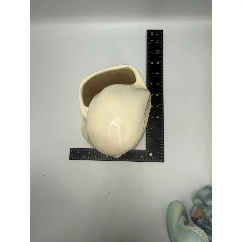 Vintage Ceramic Virgin Mary Planter Madonna Bust Religious Cream Off White 7in